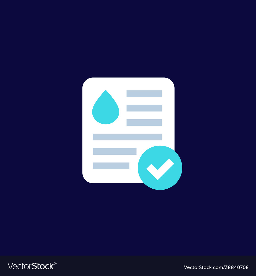 Water quality test icon flat design Royalty Free Vector