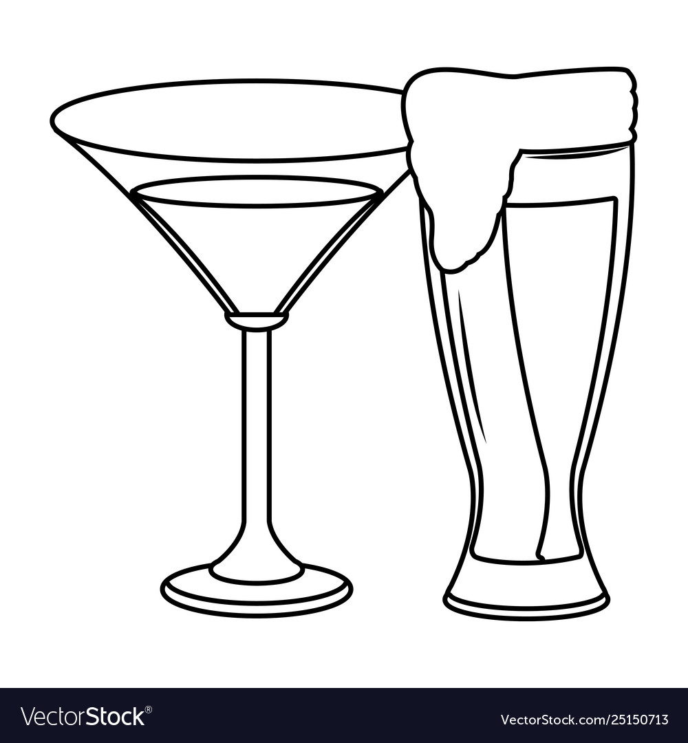 Alcoholic drinks beverages cartoon Royalty Free Vector Image