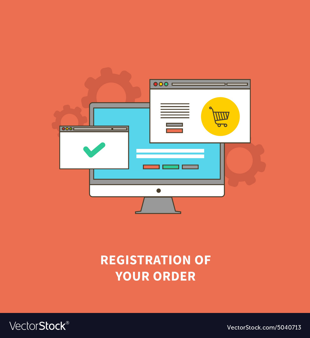 Concept online shopping registration order Vector Image