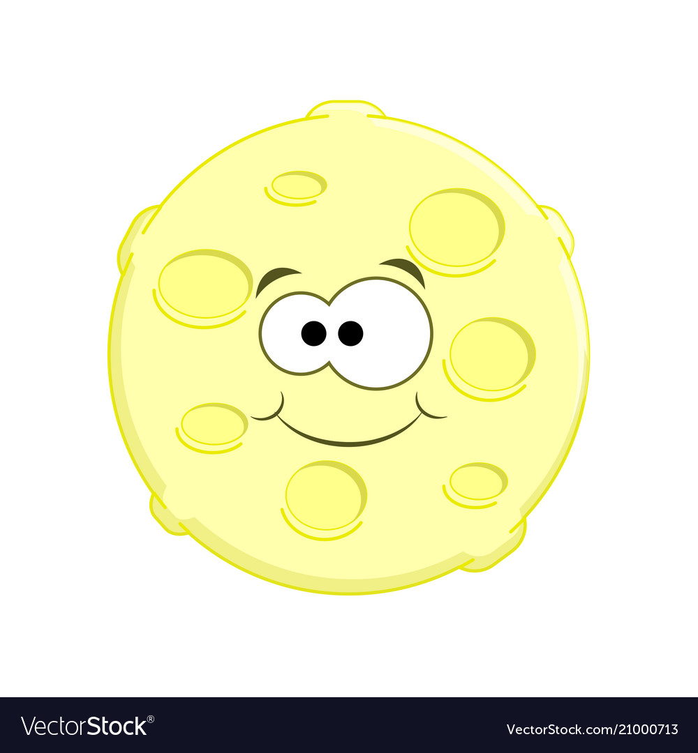 Cute cartoon moon isolated Royalty Free Vector Image