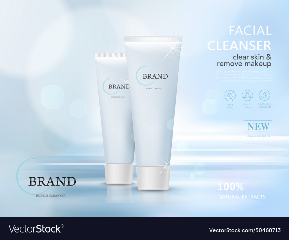 Facial cleaner container Royalty Free Vector Image