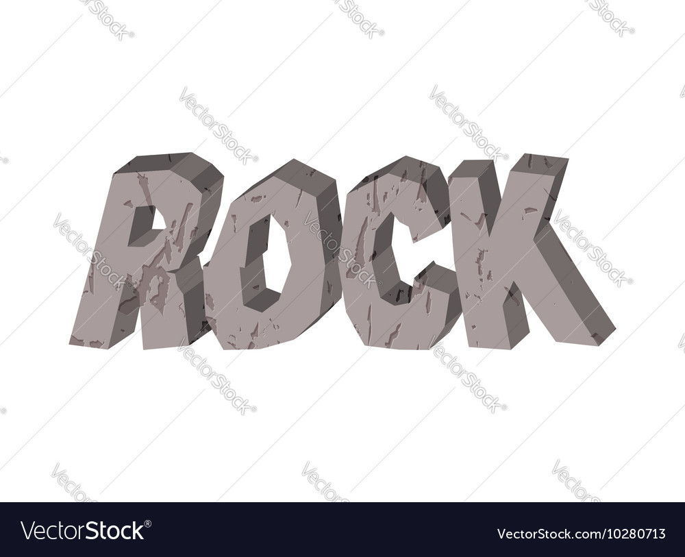 Rock Lettering of stones Letters from crag Vector Image