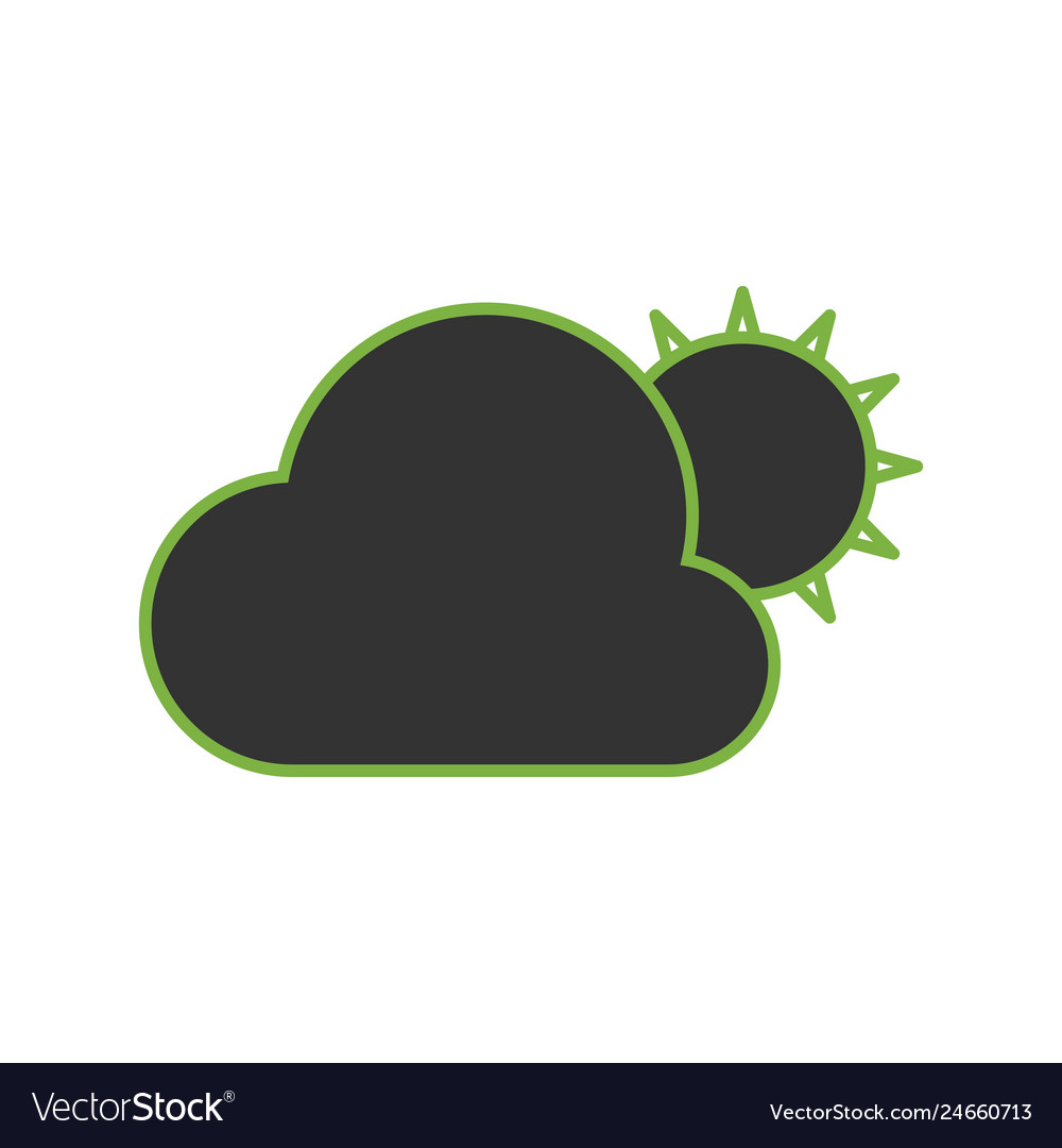 Sun and cloud icon Royalty Free Vector Image - VectorStock