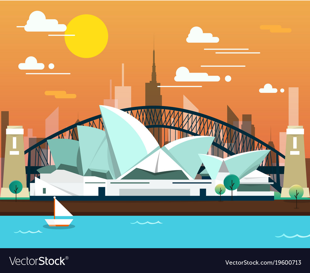 Sydney opera house and bridge for traveling