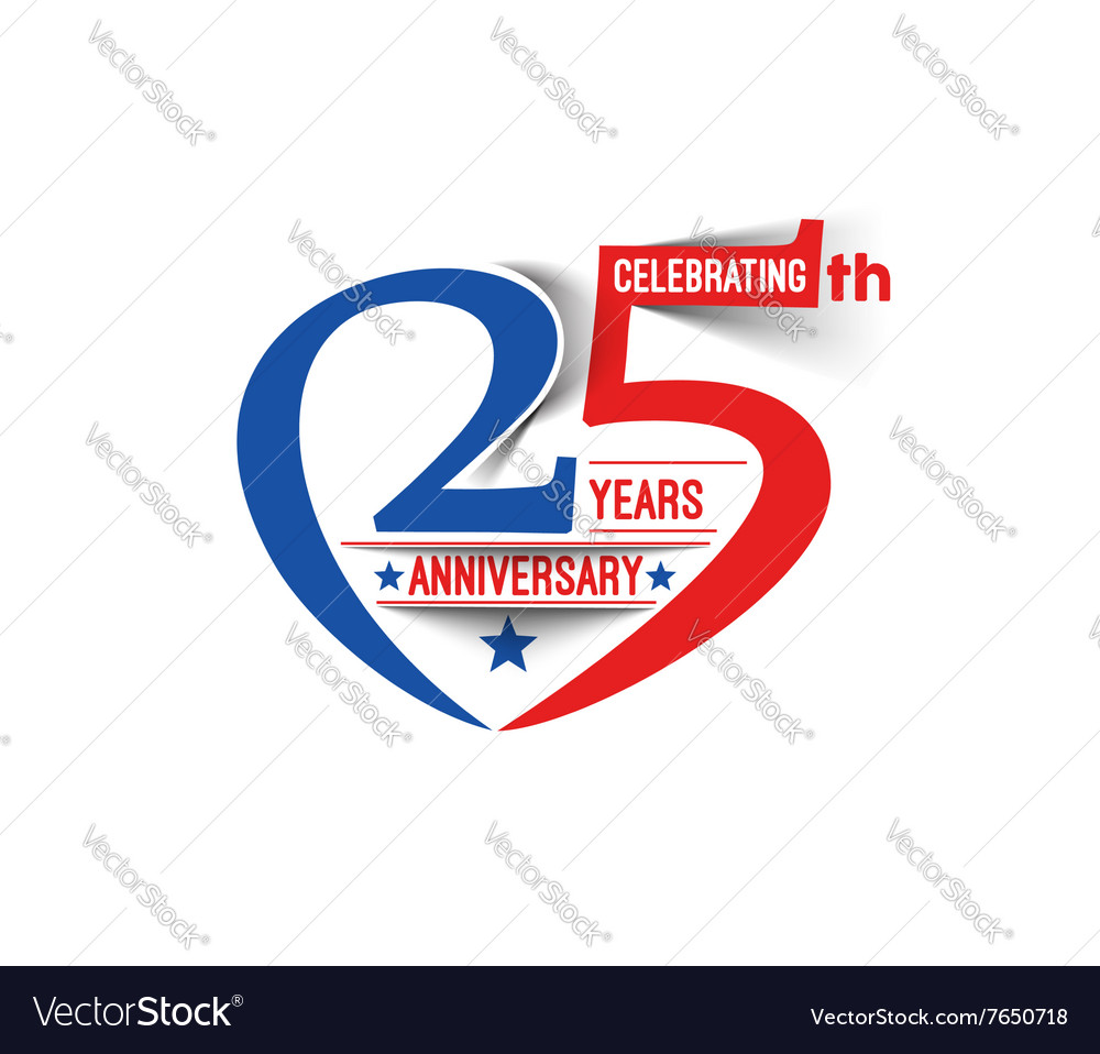 25th years anniversary Royalty Free Vector Image