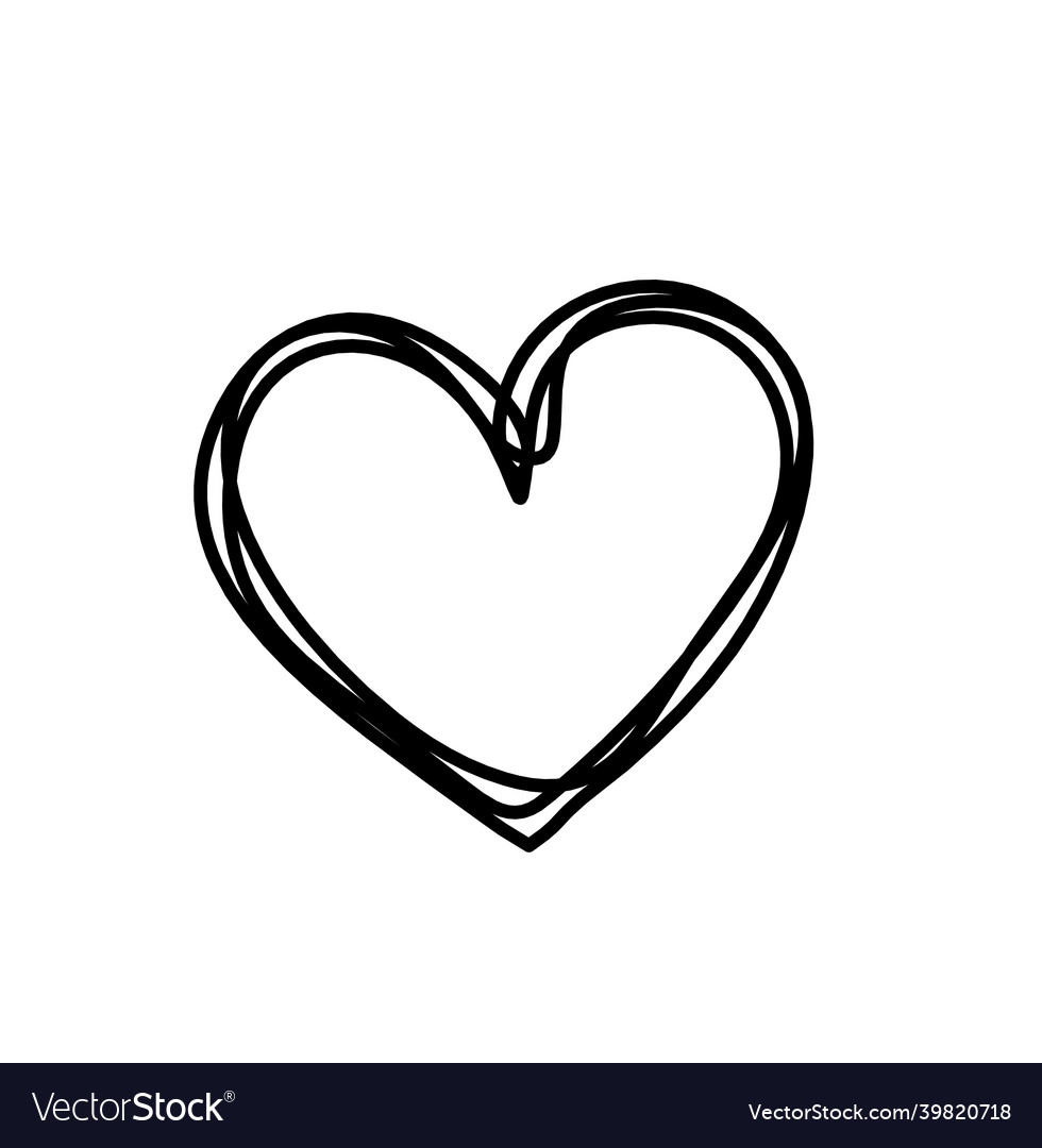 Abstract heart as continuous line drawing Vector Image