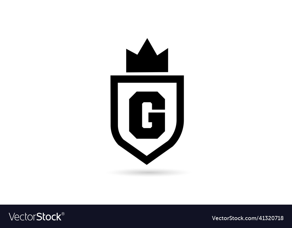 Black and white g alphabet letter icon logo Vector Image