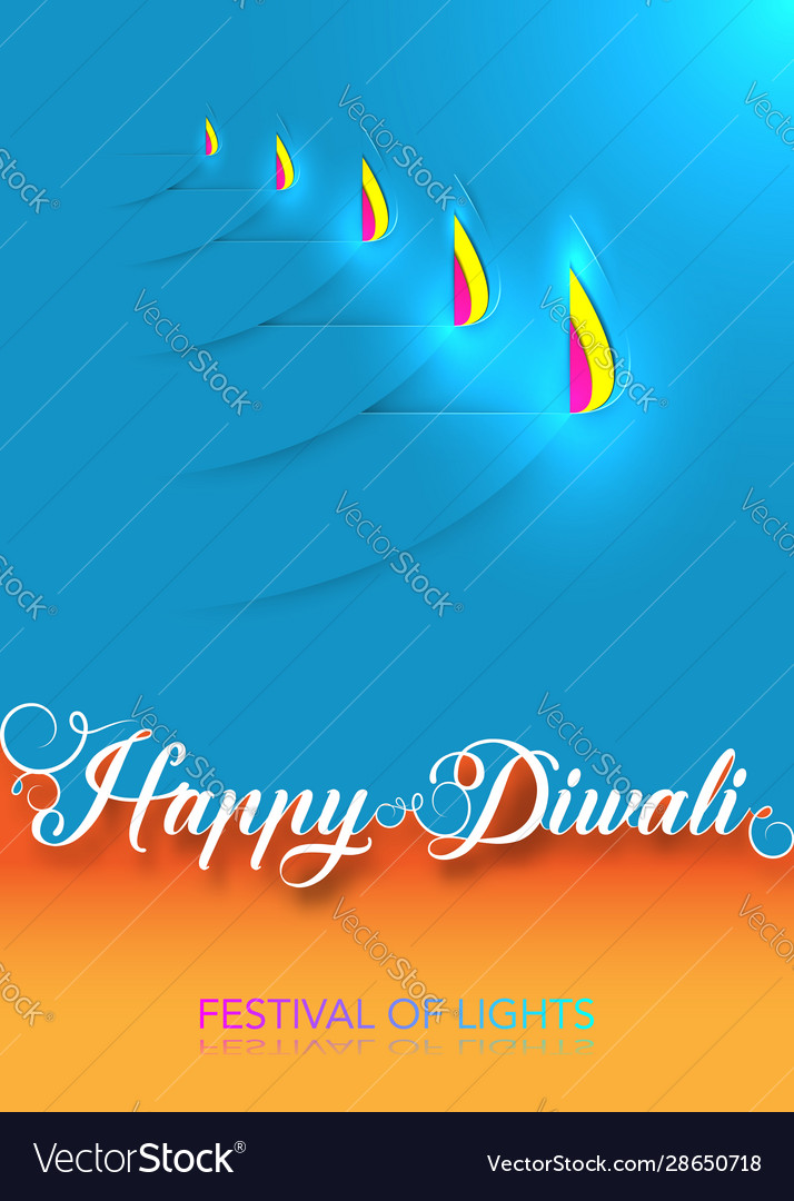 Happy diwali celebration paper cut style graphic vector image Happy diwali celebration paper cut style graphic