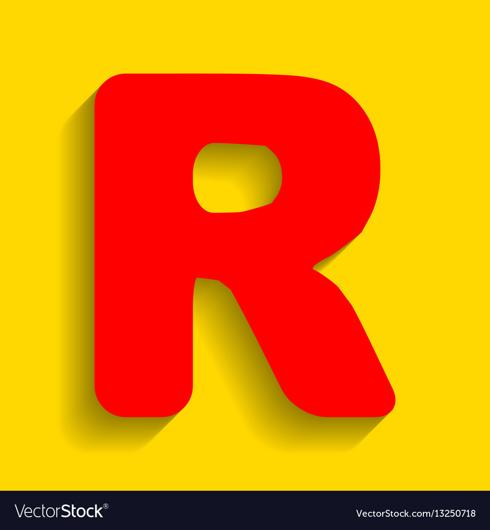 Letter r sign design template element red Vector Image