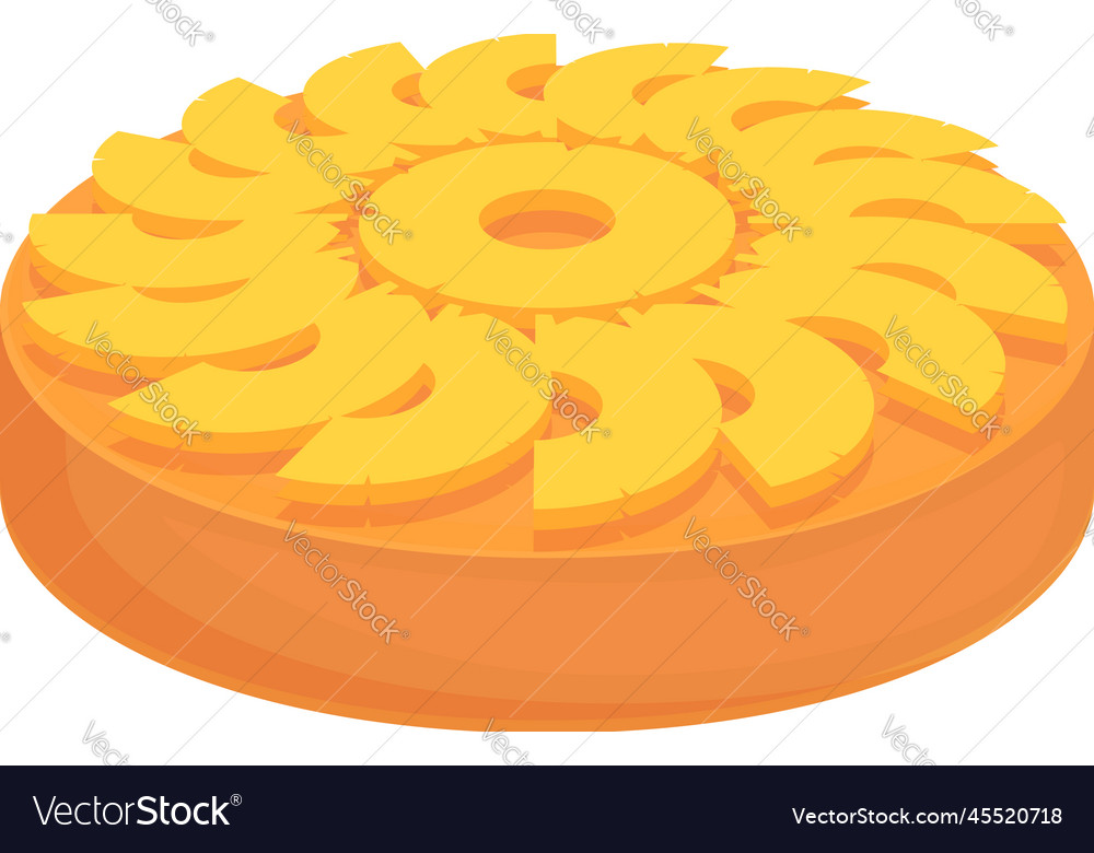 Pineapple upsidedown cake icon cartoon Royalty Free Vector