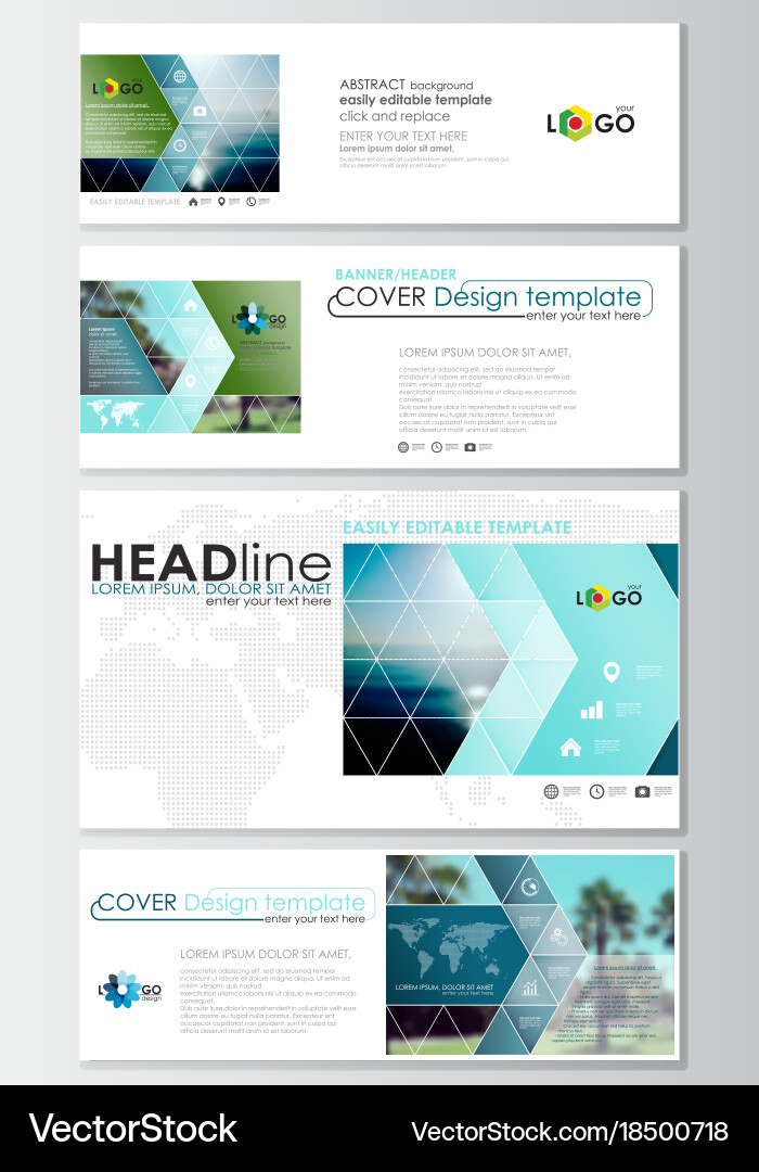 Social Media And Email Headers Set Modern Banners Vector Image