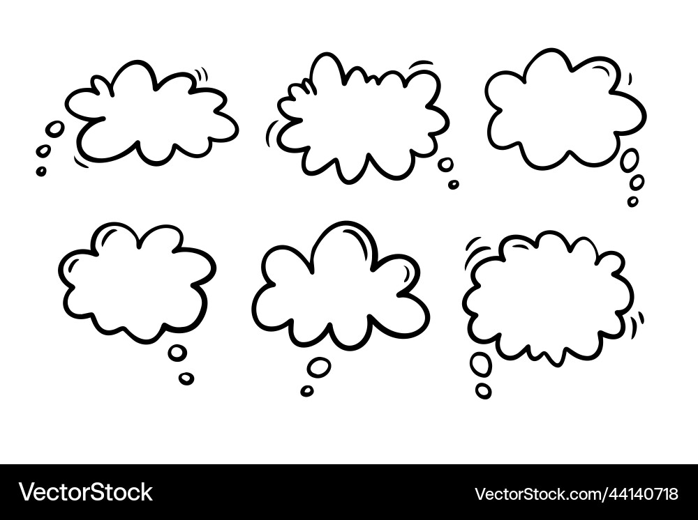 Thought bubble icon design smooth cloud doodle Vector Image