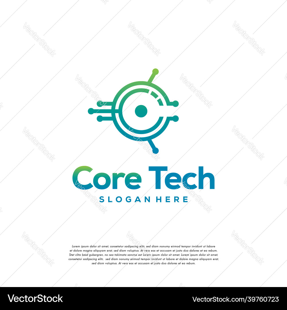 C initial tech logo cool wire Royalty Free Vector Image