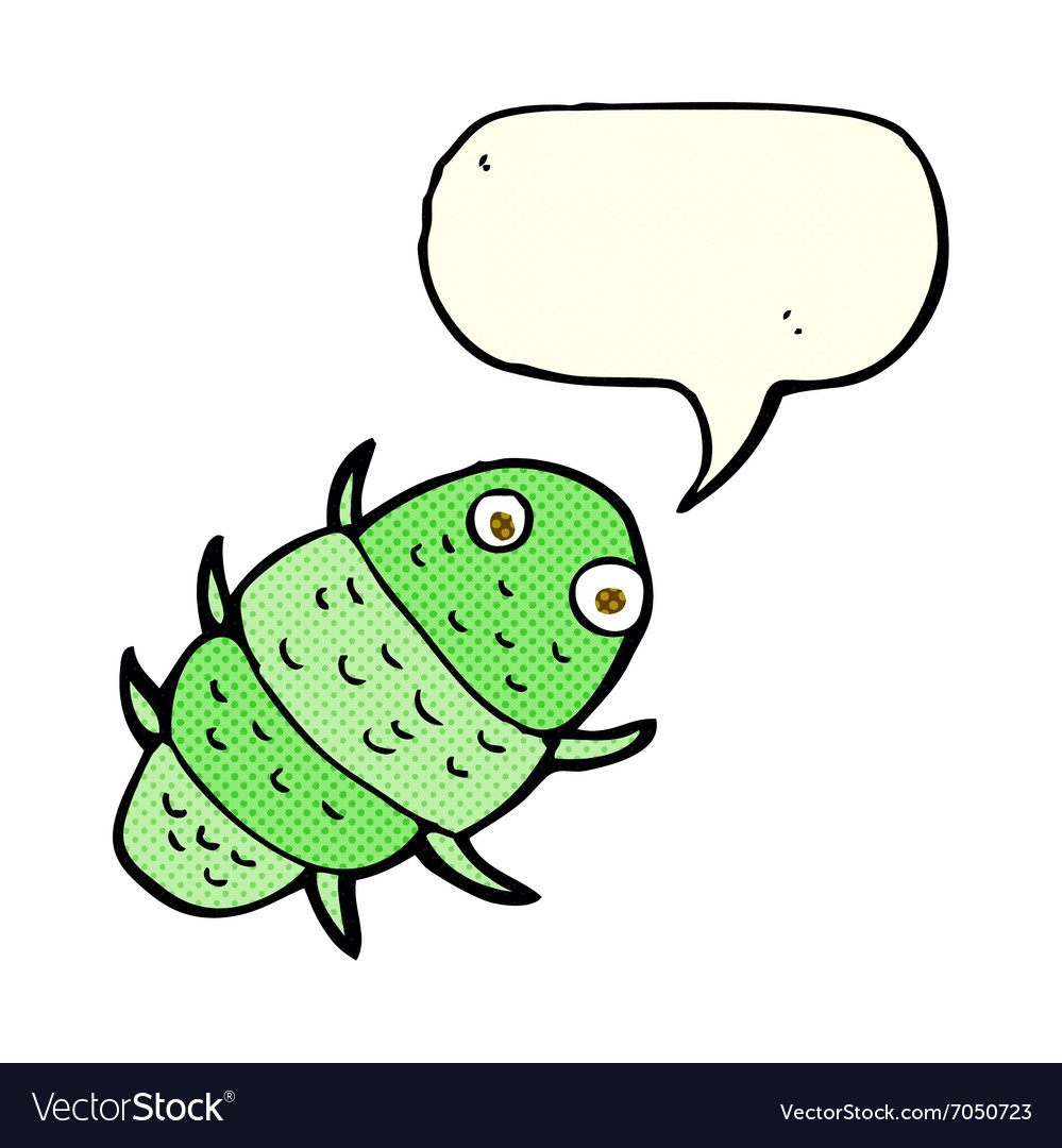 Cartoon bug with speech bubble Royalty Free Vector Image