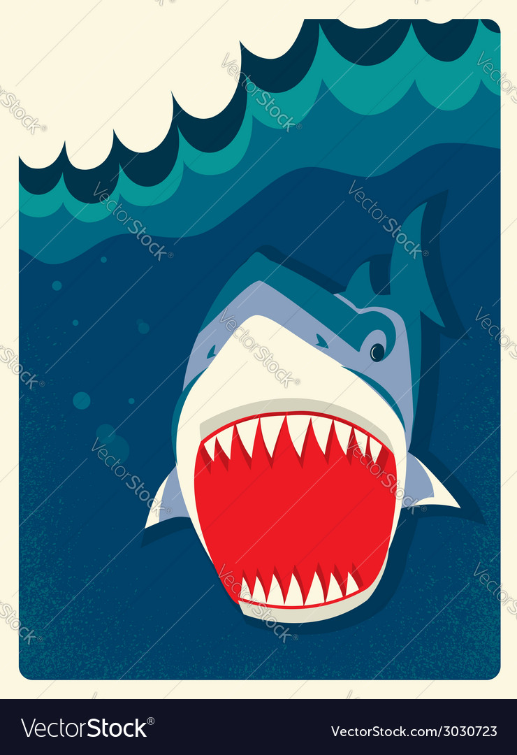 Danger shark Royalty Free Vector Image - VectorStock