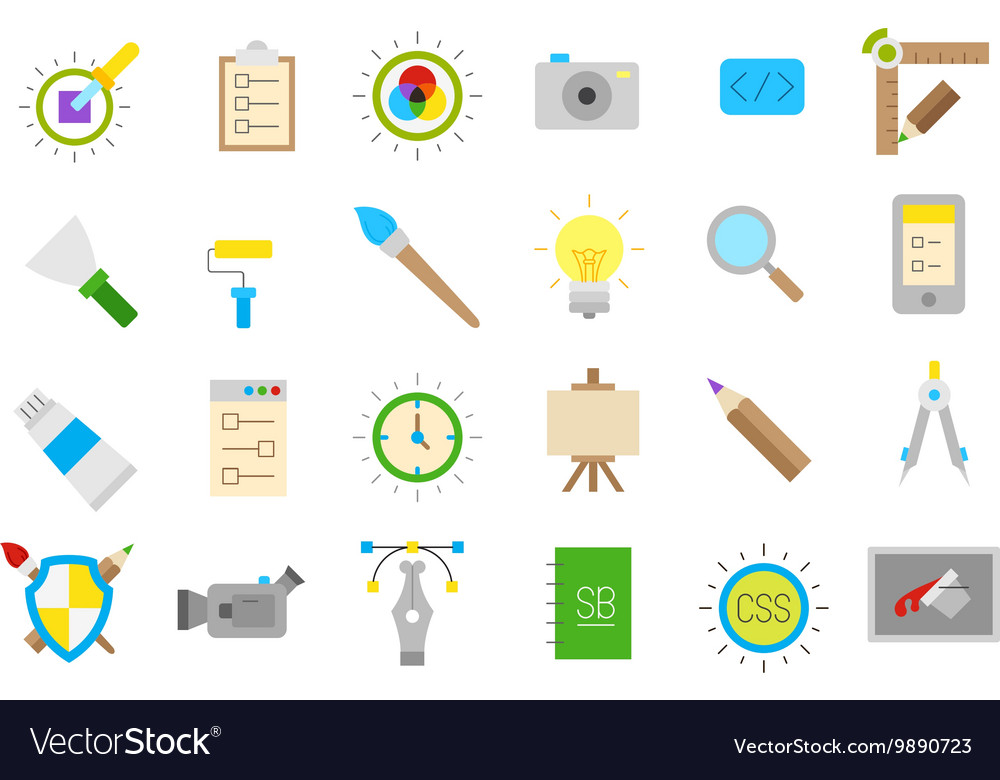 Graphic design isolated icons set Royalty Free Vector Image