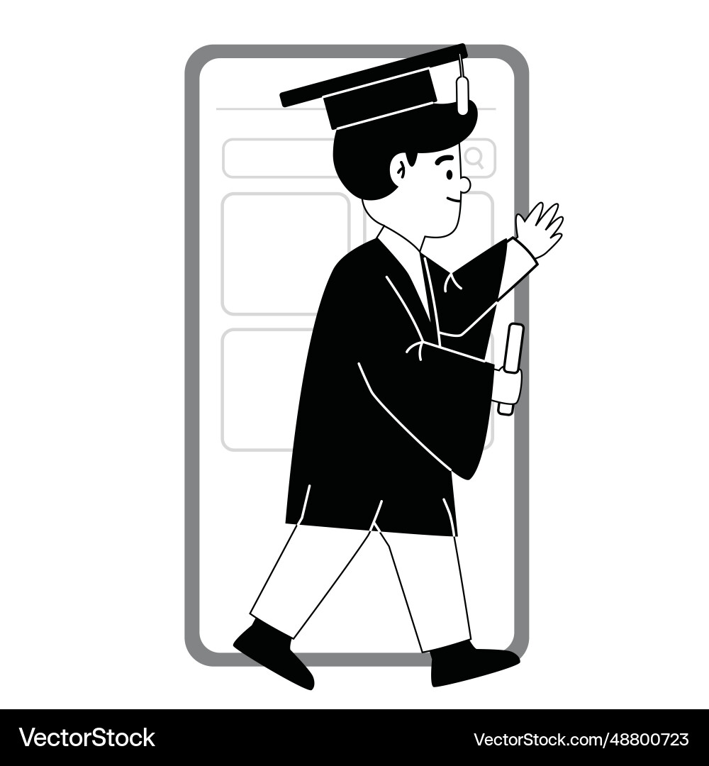 Online Education E Learning Knowledge Distance Vector Image