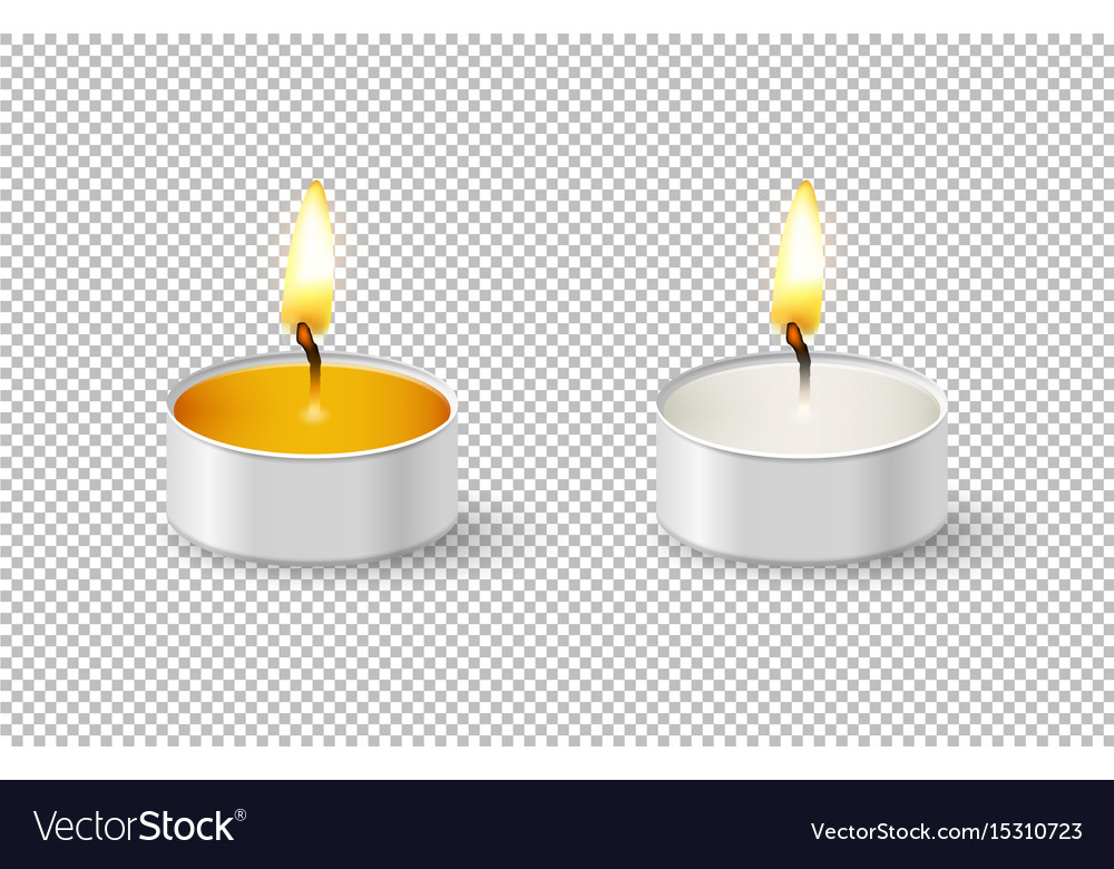 Realistic Tealight Candle Icon Set Isolated On Vector Image 6723