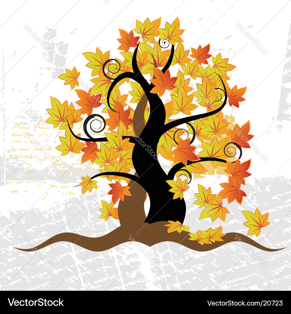 Tree background grunge Royalty Free Vector Image