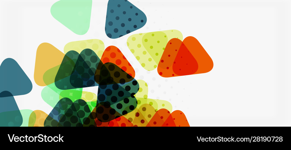 Banner With Multicolored Mosaic Triangle Geometric
