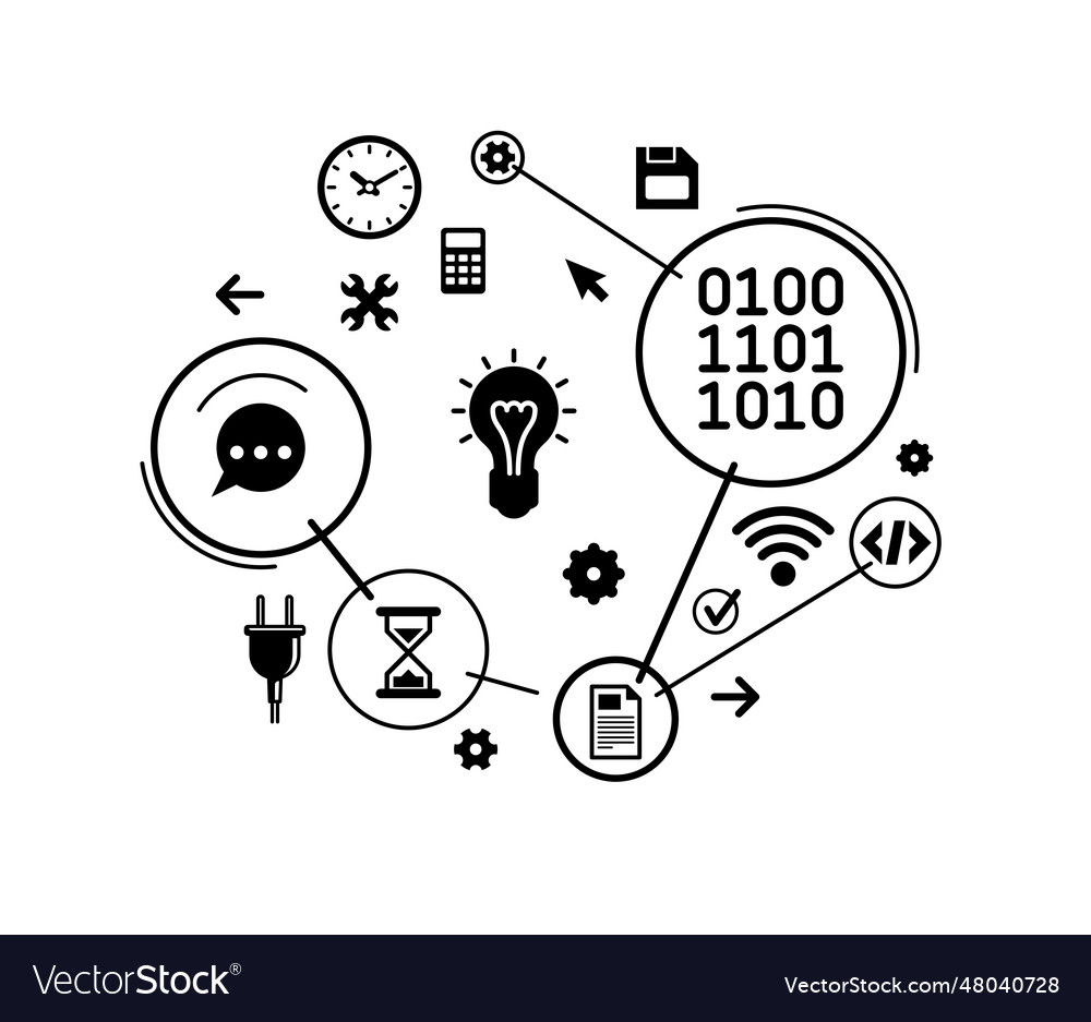 Programming and computer pc engineering Royalty Free Vector