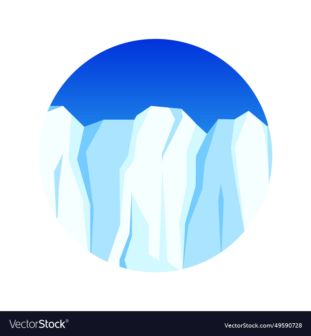 Round floating iceberg drifting arctic glacier Vector Image