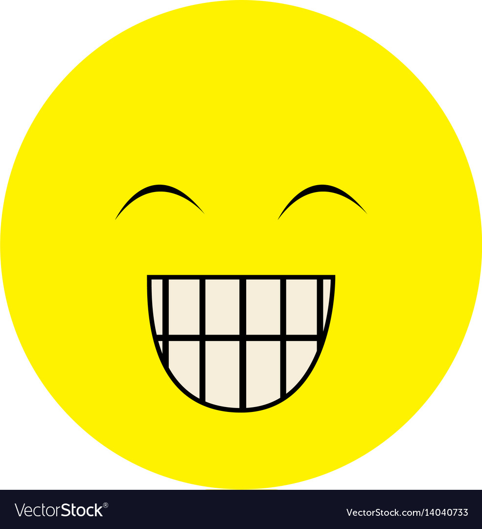 Colorful emoticon face happiness expression Vector Image