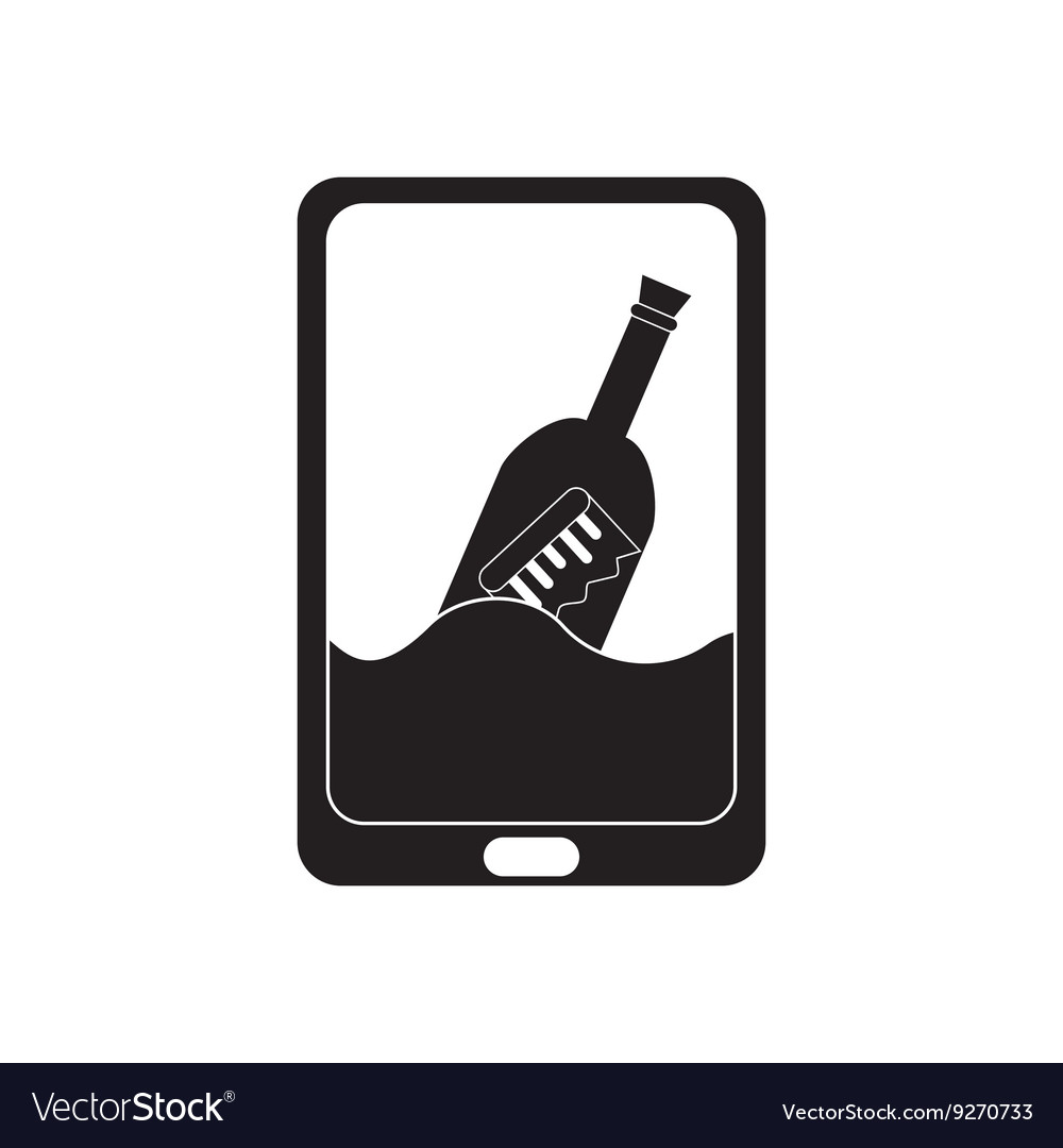 Flat icon in black and white mobile app Royalty Free Vector
