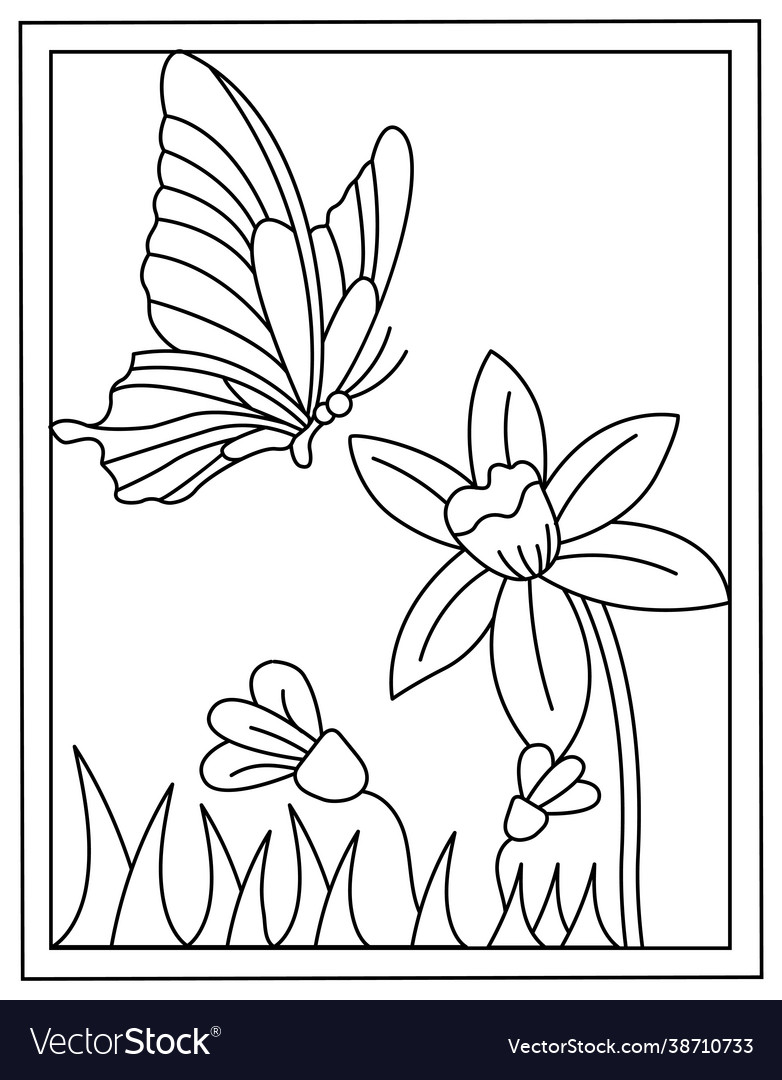 Moth coloring page Royalty Free Vector Image - VectorStock