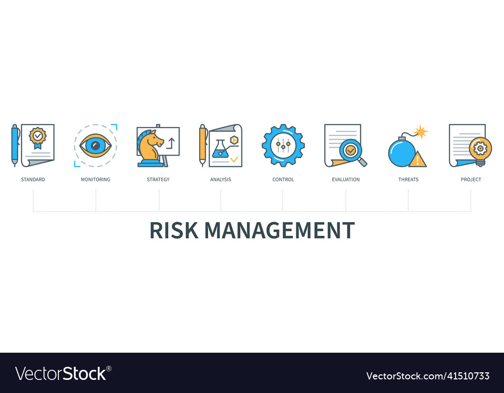 Risk management concept with icons standard Vector Image