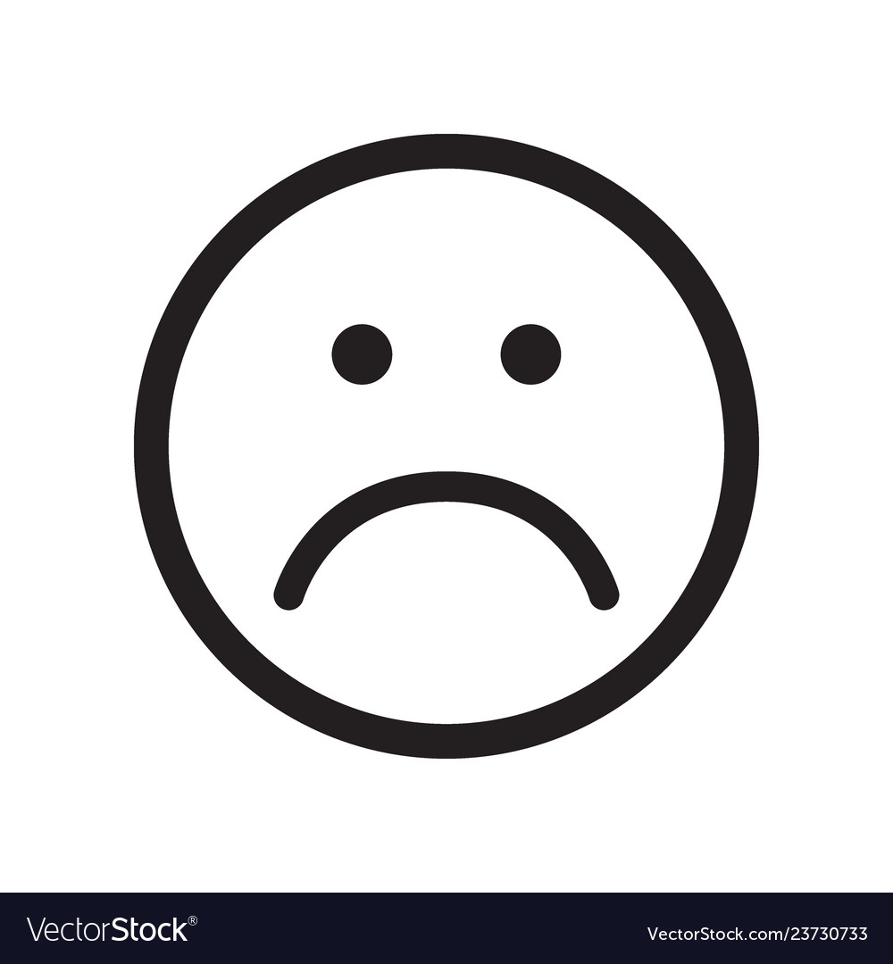 Sad face icon unhappy face symbol Royalty Free Vector Image