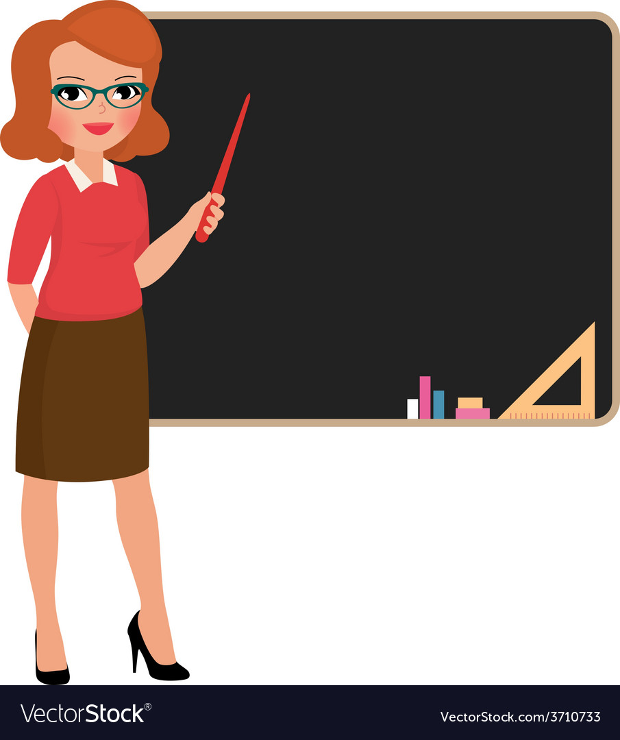 Teacher at the blackboard Royalty Free Vector Image