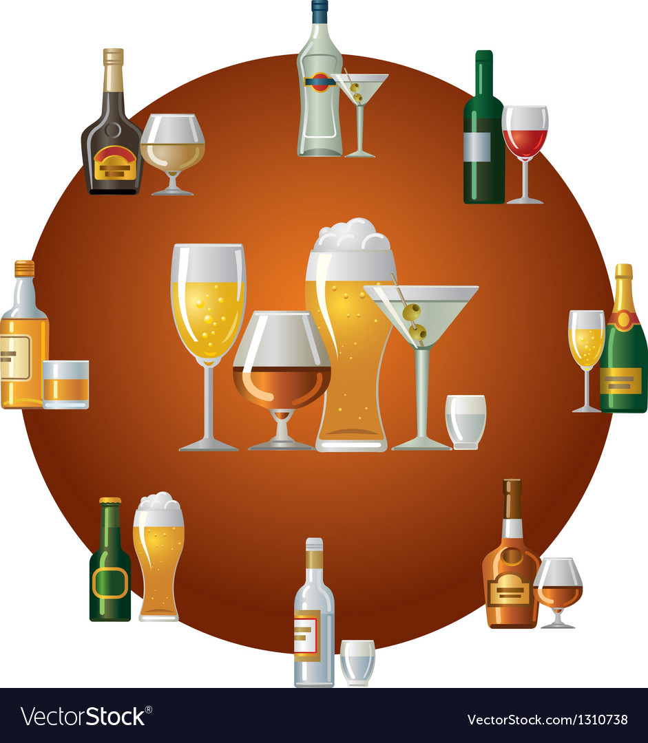 Alcohol drinks icon Royalty Free Vector Image - VectorStock