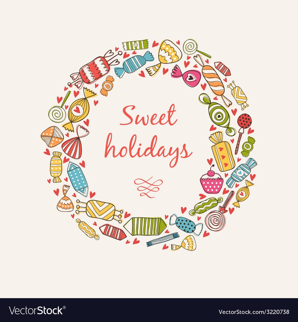 Frame With Sweets And Candy Royalty Free Vector Image
