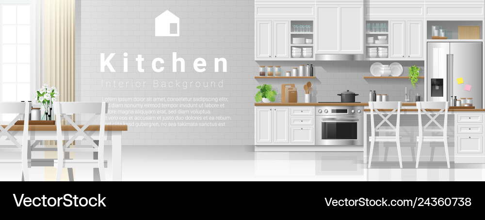 Interior kitchen background in modern rustic style