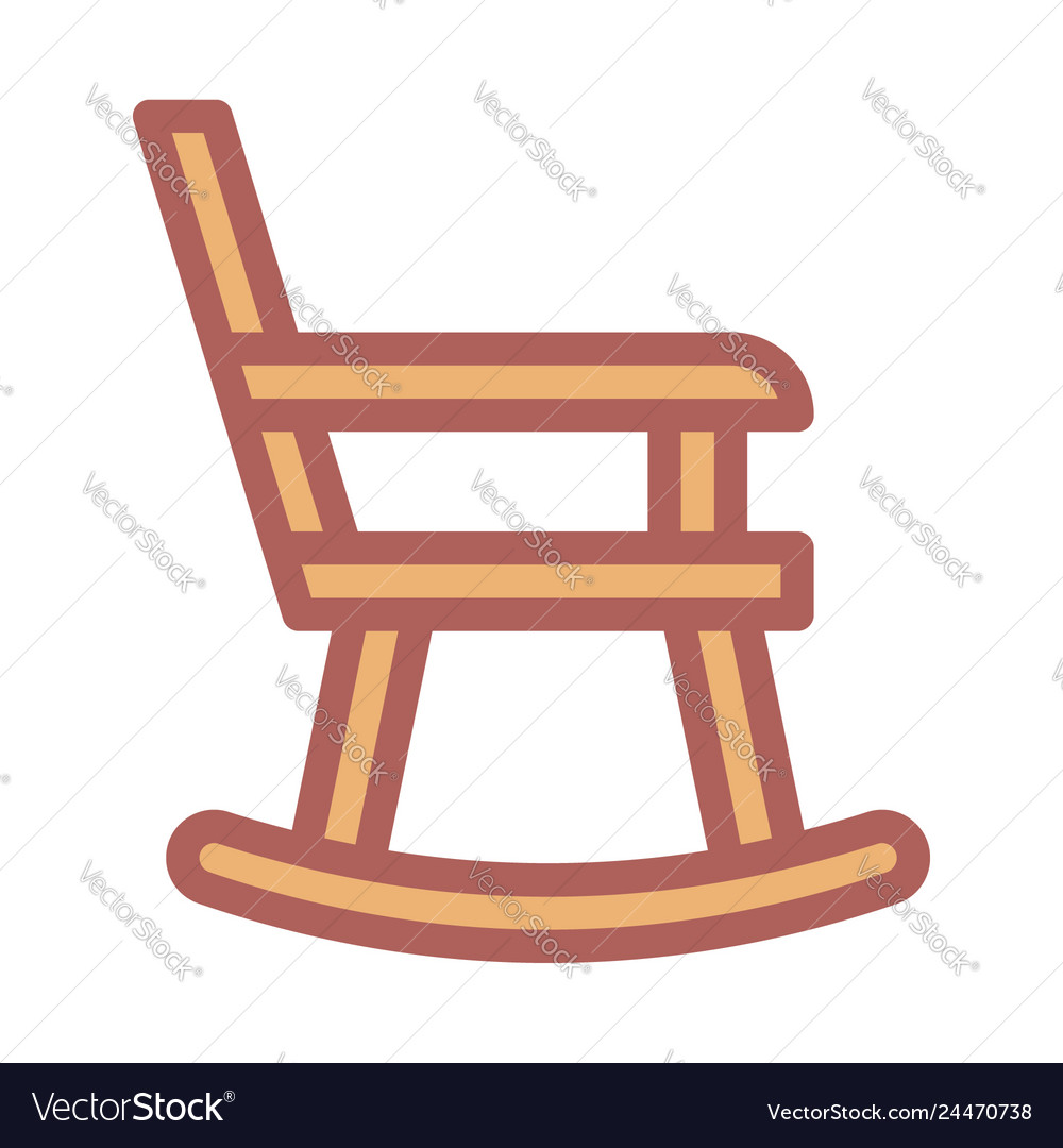 Rocking chair icon filled line style eps10 Vector Image