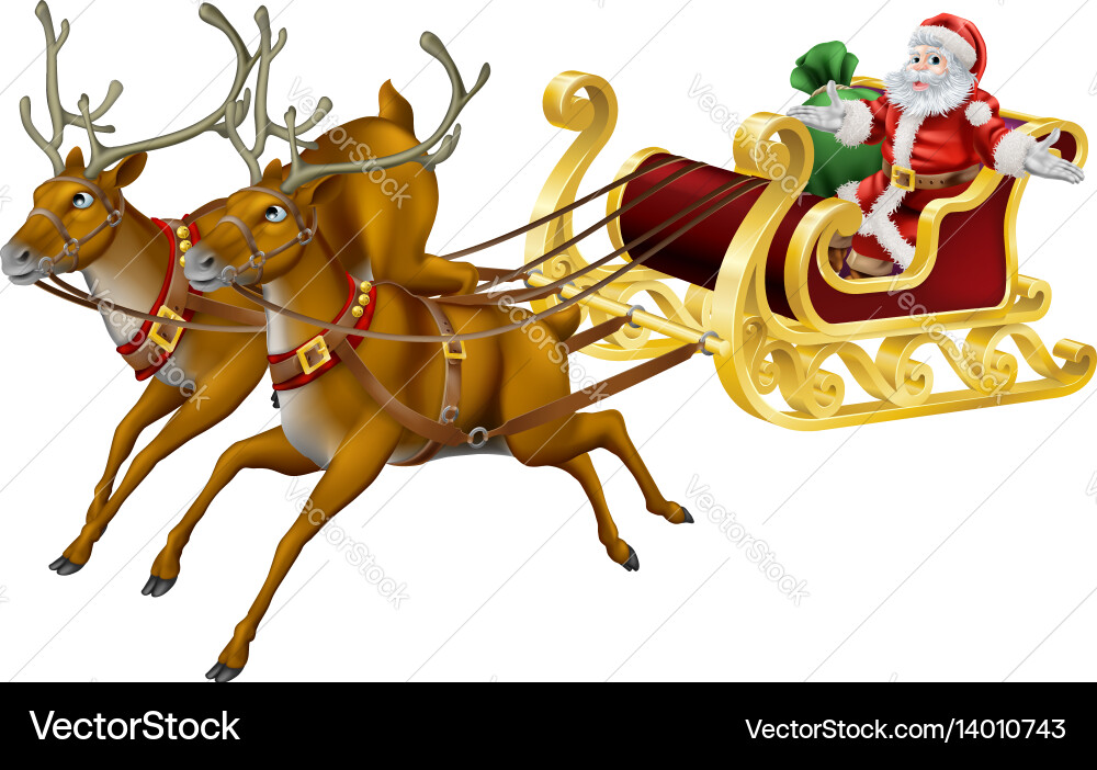 Christmas sled Royalty Free Vector Image - VectorStock