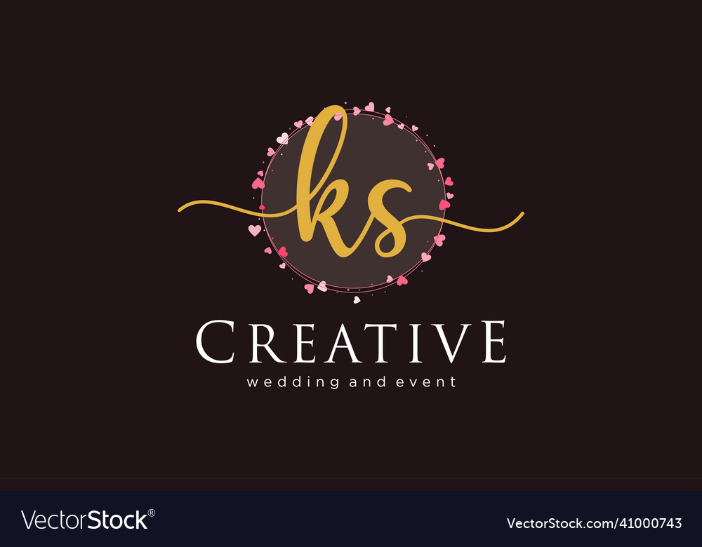 Initial ks feminine logo usable Royalty Free Vector Image