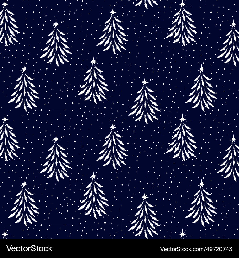 Pattern with christmas trees Royalty Free Vector Image