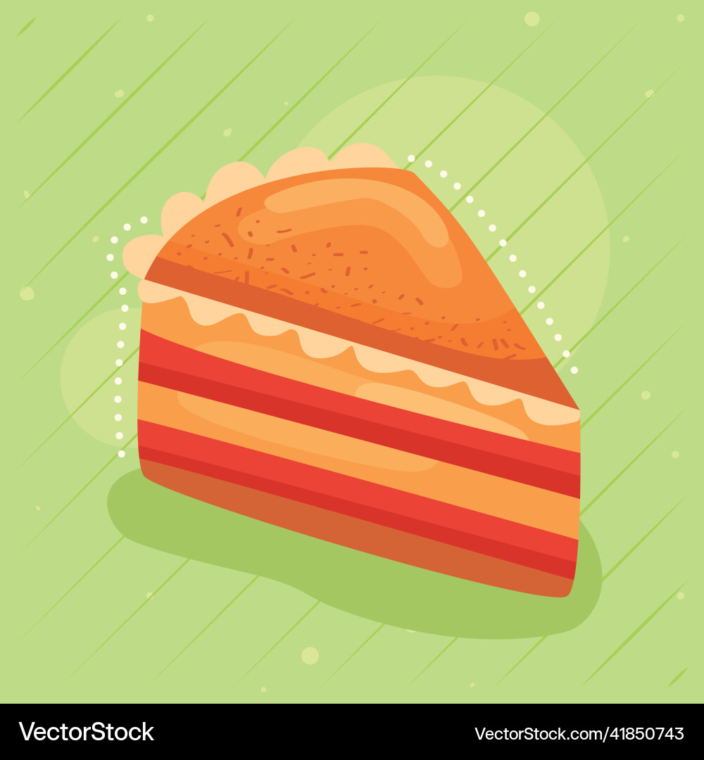 Sweet cake portion Royalty Free Vector Image - VectorStock