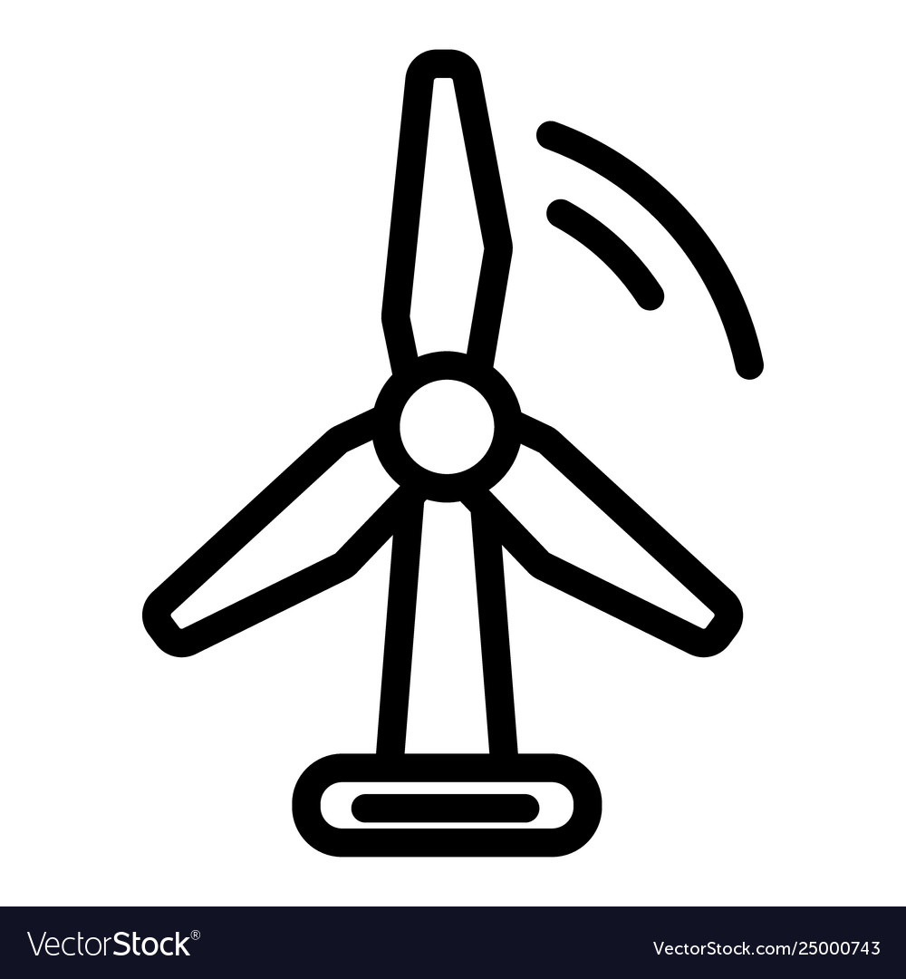 Wind turbine line icon energy Royalty Free Vector Image