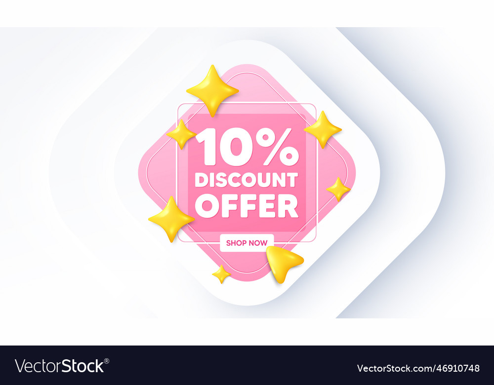 10 percent discount sale offer price sign Vector Image