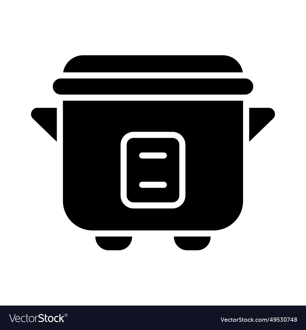 Crock pot glyph icon for personal and commercial Vector Image