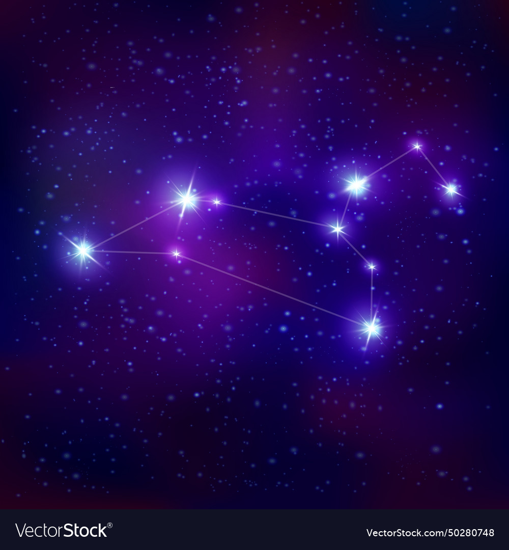 Leo realistic constellation zodiac sign Royalty Free Vector