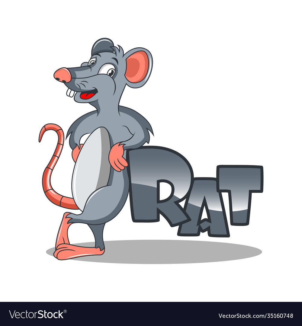 Modern rat cartoon mascot logo Royalty Free Vector Image