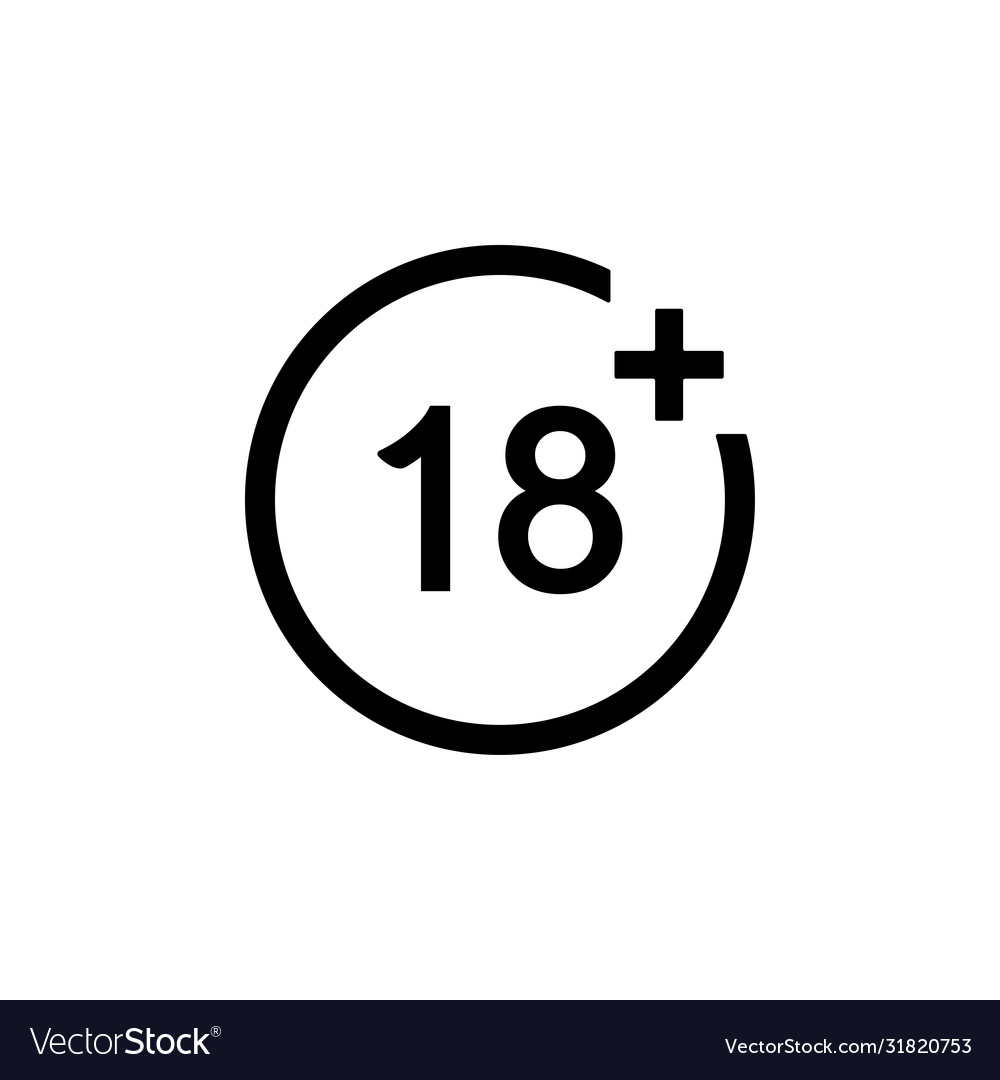 18 age limit symbol Royalty Free Vector Image - VectorStock