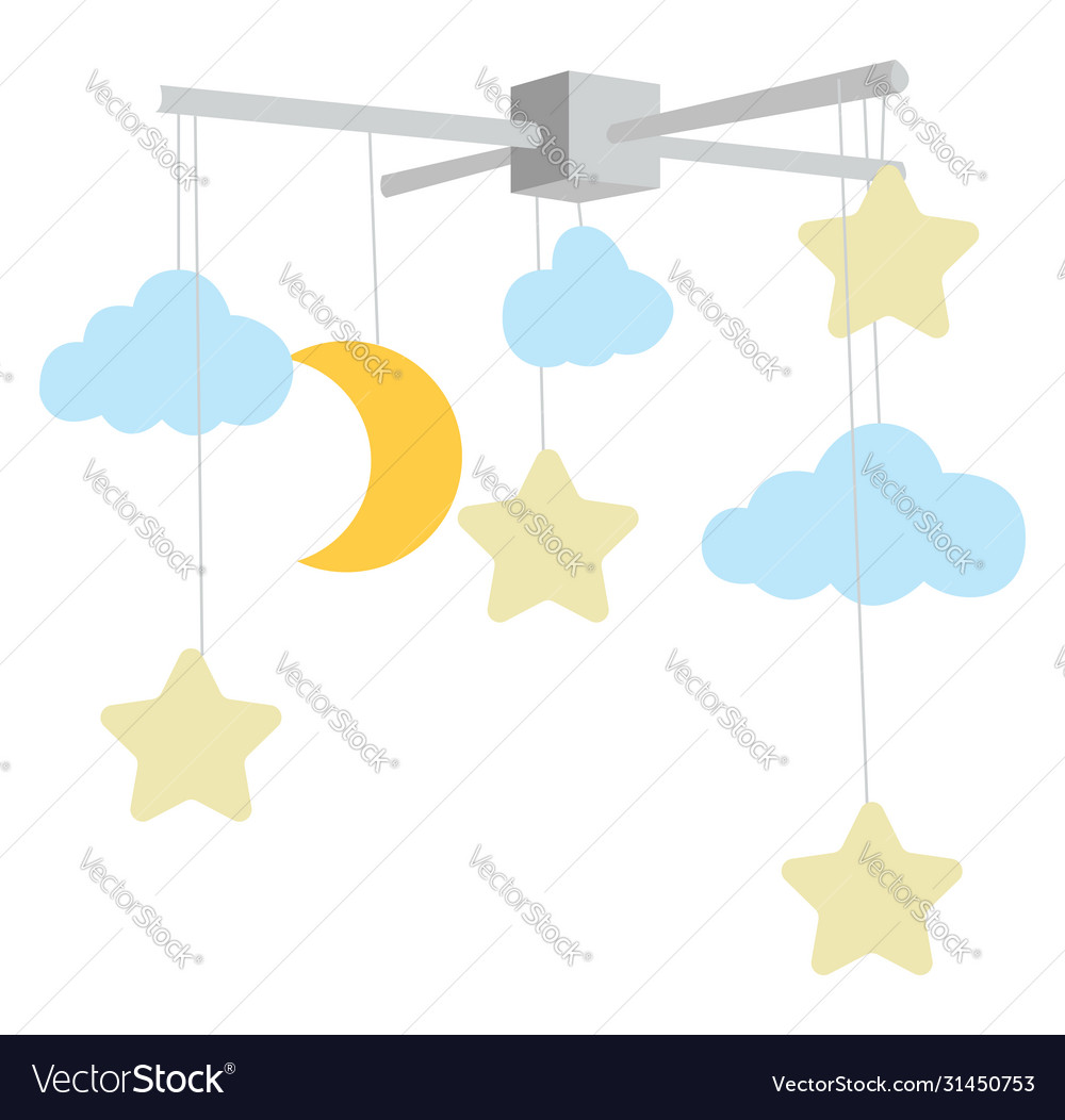 Crib toys on white background Royalty Free Vector Image