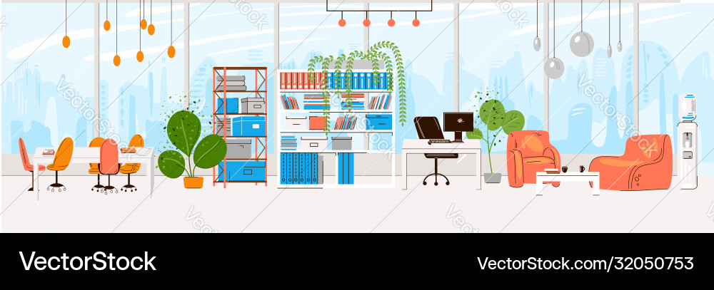 Flat collection creative workplace Royalty Free Vector Image