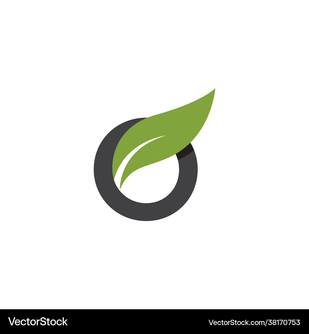 Initial letter with leaf Royalty Free Vector Image