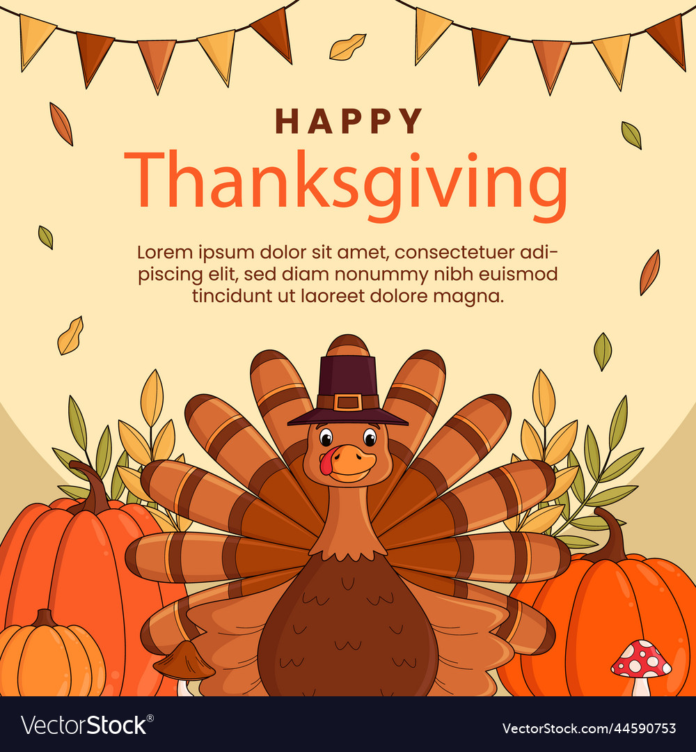 Thanksgiving celebration posts set Royalty Free Vector Image